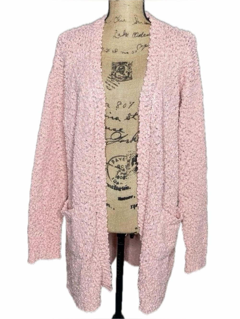 PINK LILY- Pink Popcorn Cardigan size 1X Plus‎ Size
